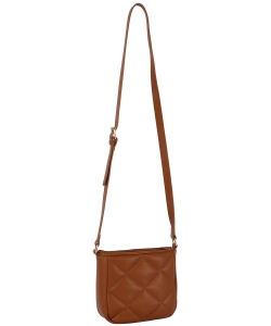 Quilted Puffy Crossbody Bag HGE-0150 BROWN
